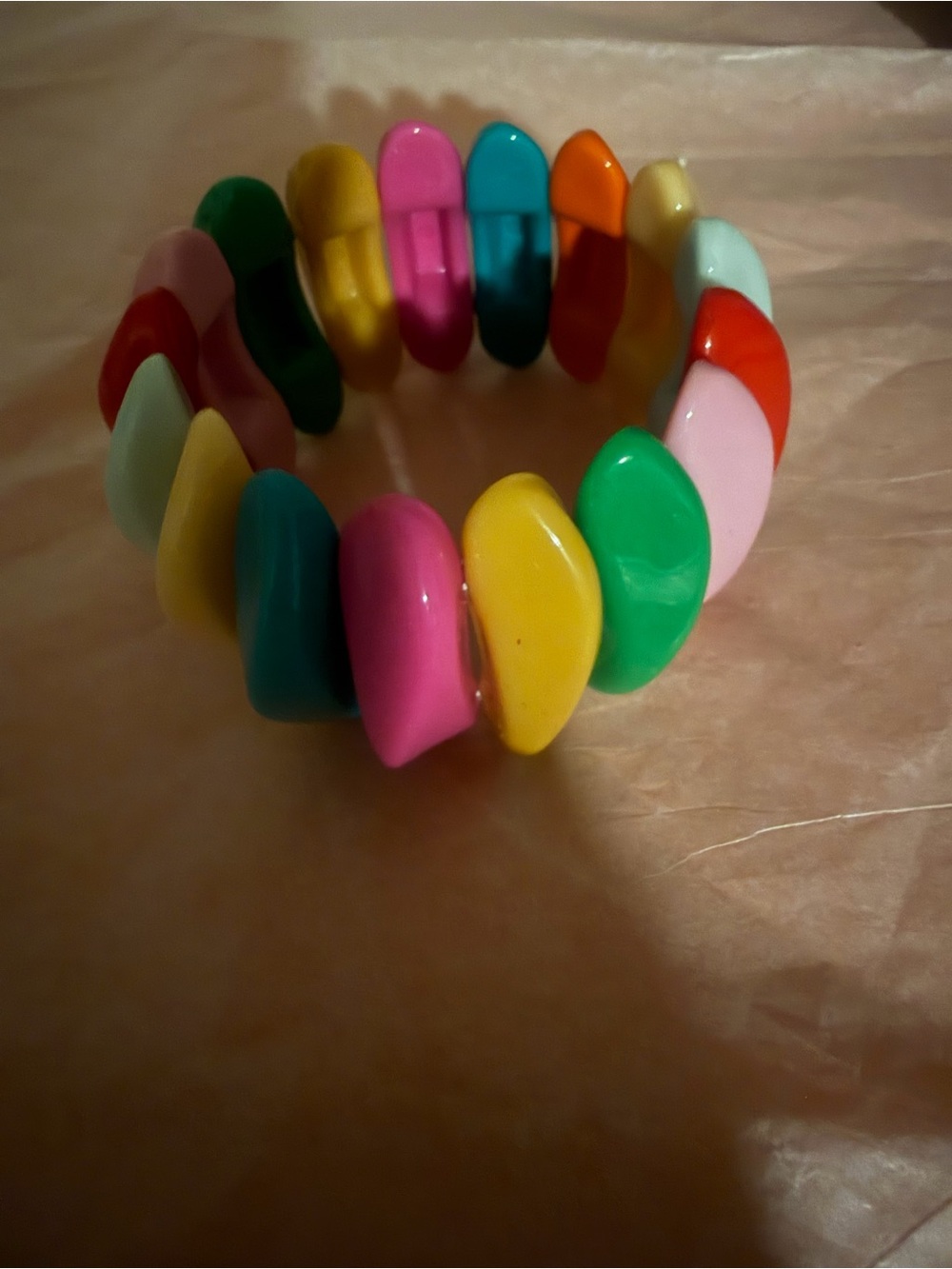 Multicolor Resin Stretch Bracelet - Vibrant Colors